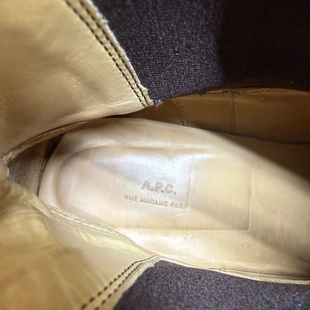 APC Rue Madame Paris Mens Chelsea Boot 8 EU 41 Brown Leather Business Casual